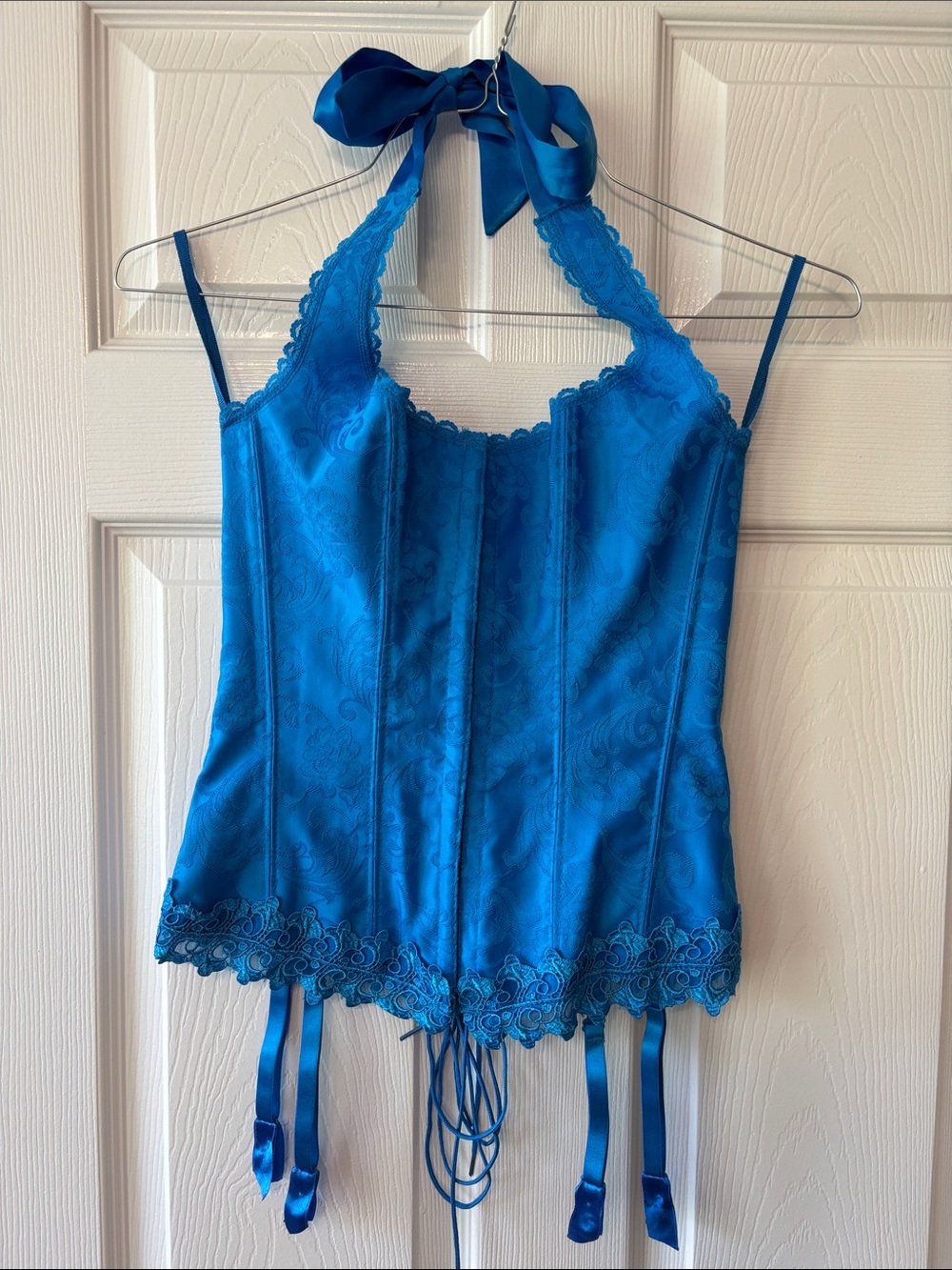Fredrick’s Royal Blue Corset Set